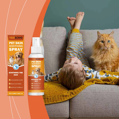 Pet Skin Soothing Spray - Gentle Formula Quickly Relieve Itching Discomfort Clean Skin Surface Daily Care for Dogs Cats