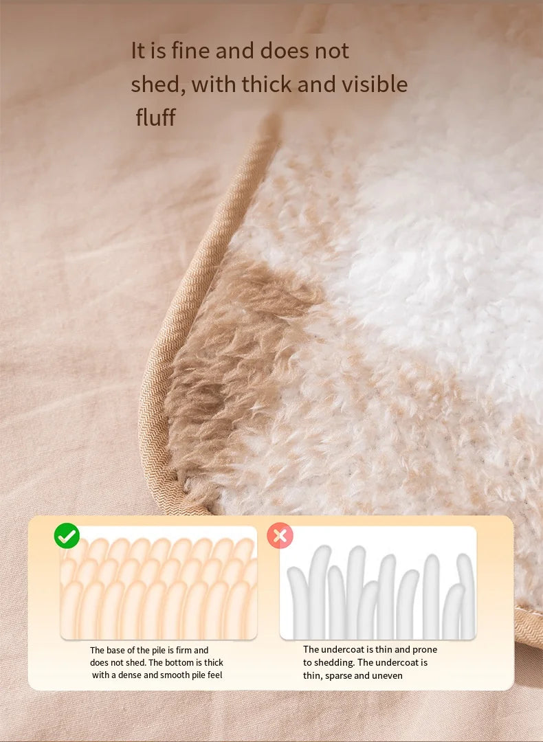 Winter Cream Color Plaid Flannel Pet Blanket, Double-Sided Soft Warm Fleece Throw for Small Dogs and Cats，Warm Cuddler Bed Mat