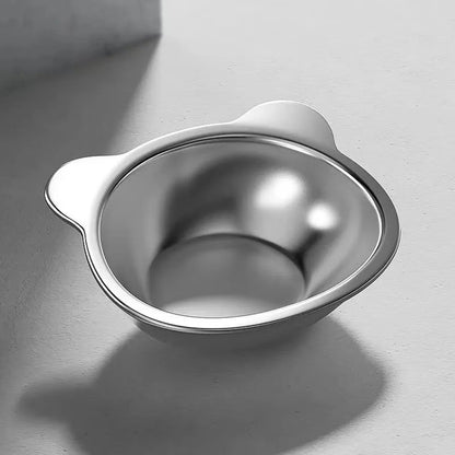 Elevated Cat Bowls for Small Dogs 5.9" Indoor Stainless Steel Raised Cat Bowl for Food Water 15° Titled Anti-Vomiting Dog Dishes