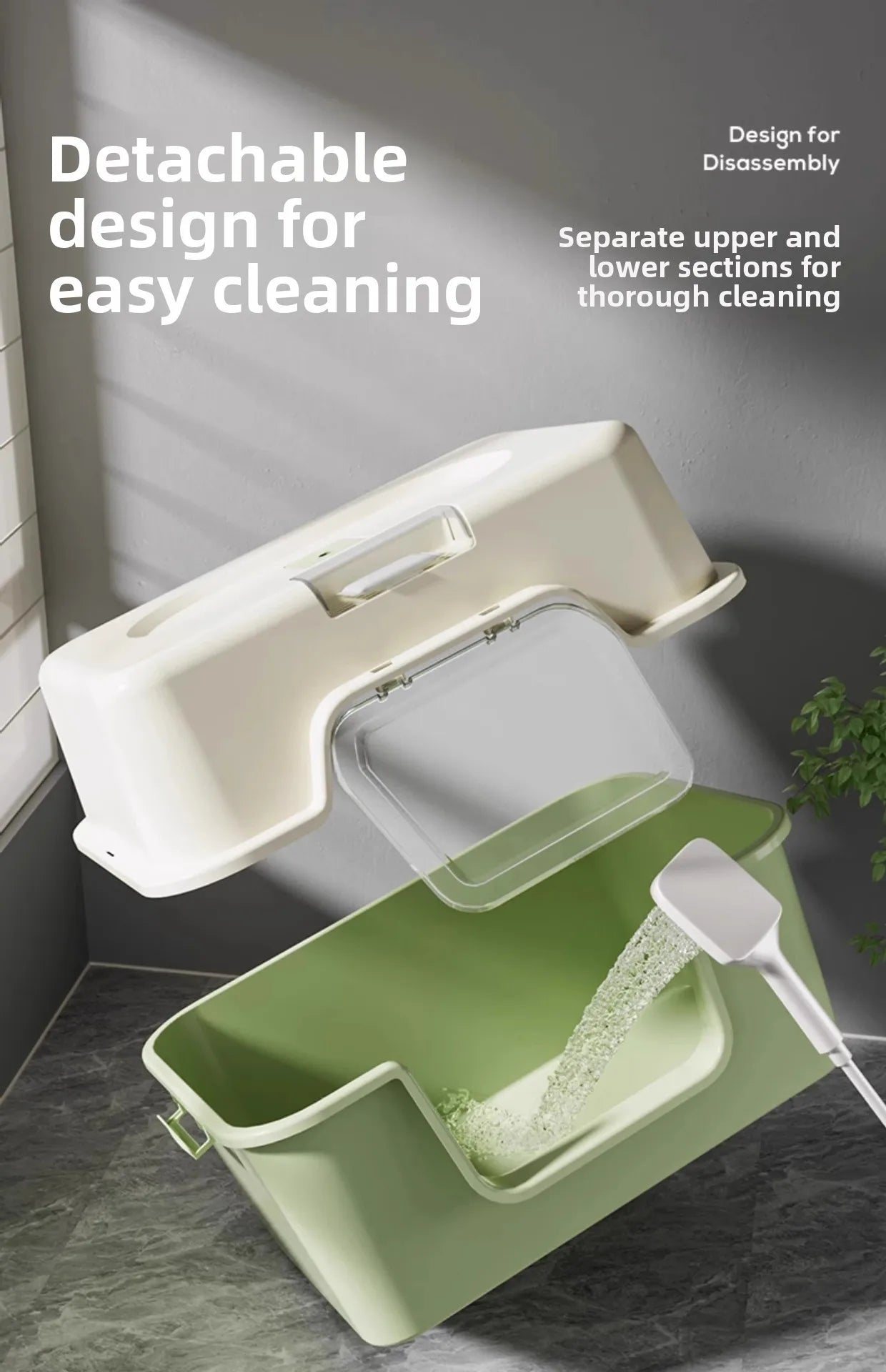 Large Size  Litter Box Full Enclosure Anti Odor Anti Splaing Cabinet  Toilet  Poop Pan Supplies Pet Care Accories