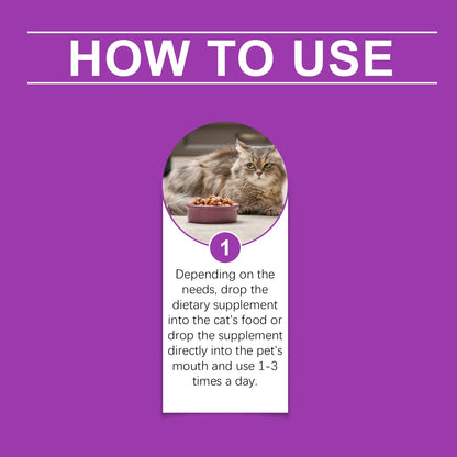 15-in-1 Pet Cat Vitamin Drops Boost Cats' Immune System, Resist Diseases Care Pets' Discomfort Daily Care Vitamin Supplement