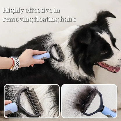 Professional Pet Deshedding Brush Dog Cat Comb Pet Fur Knot Cutter Grooming Shedding Tools Double Sided Pet Hair Remover Comb