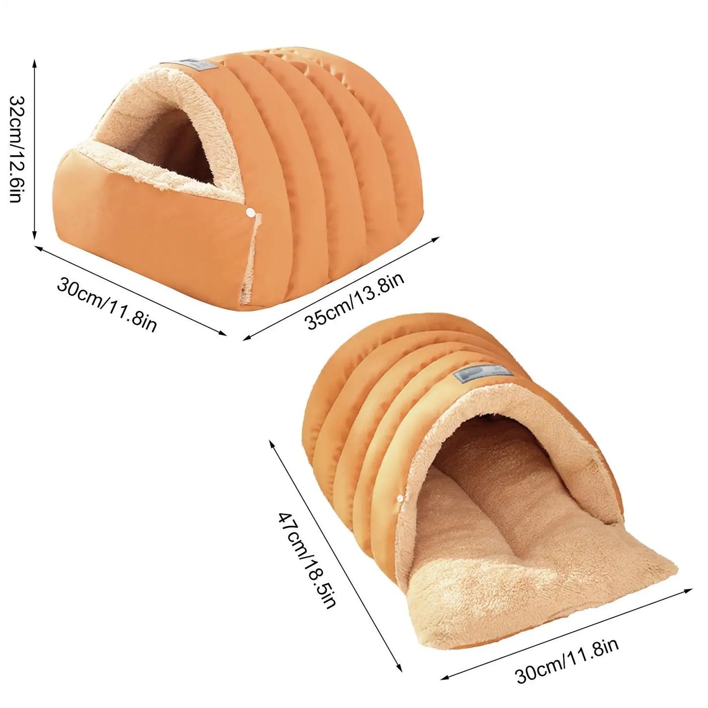 Semi Enclosed Pet Cave Bed Warm Comfortable Windproof Sleeping Sack Washable Pet Nest for Cats Small Dogs Indoor Outdoor