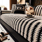 Geometric Lines Jacquard Soft Thicken Tuffed Fleece Sofa Towel Blanket for Living Room Cover Machine Washable Pet Friendly