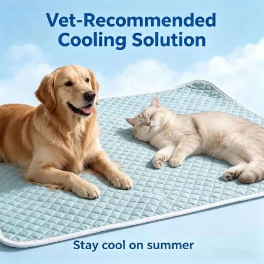 Dog Cooling Mat  Self Cooling Crate Pad for Bed, Floor, Car Travel Indoor Outdoor Summer Use Breathable Portable Washa