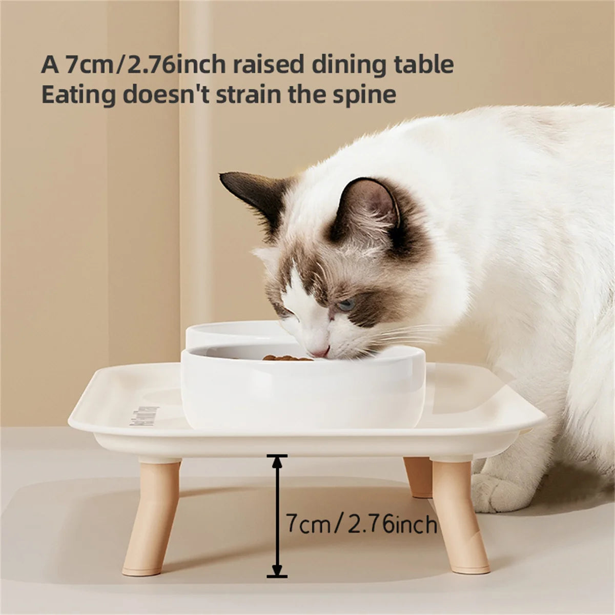 Pet Ceramic Bowl Double-Way Anti-Splash Anti-Flip Cat Dish Neck Protection Dog Bowl Water Bowl Prevent Spill Dog Feeder