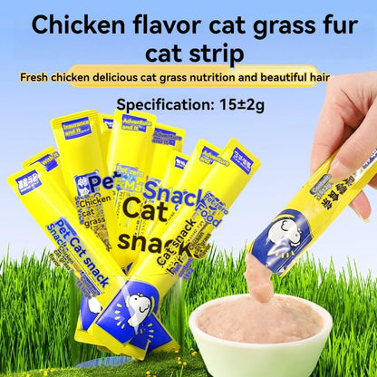 Cat grass cat strips chicken flavor cat snacks 15 grams per adult cat kitten nutrition supplement cat strips cat wet food