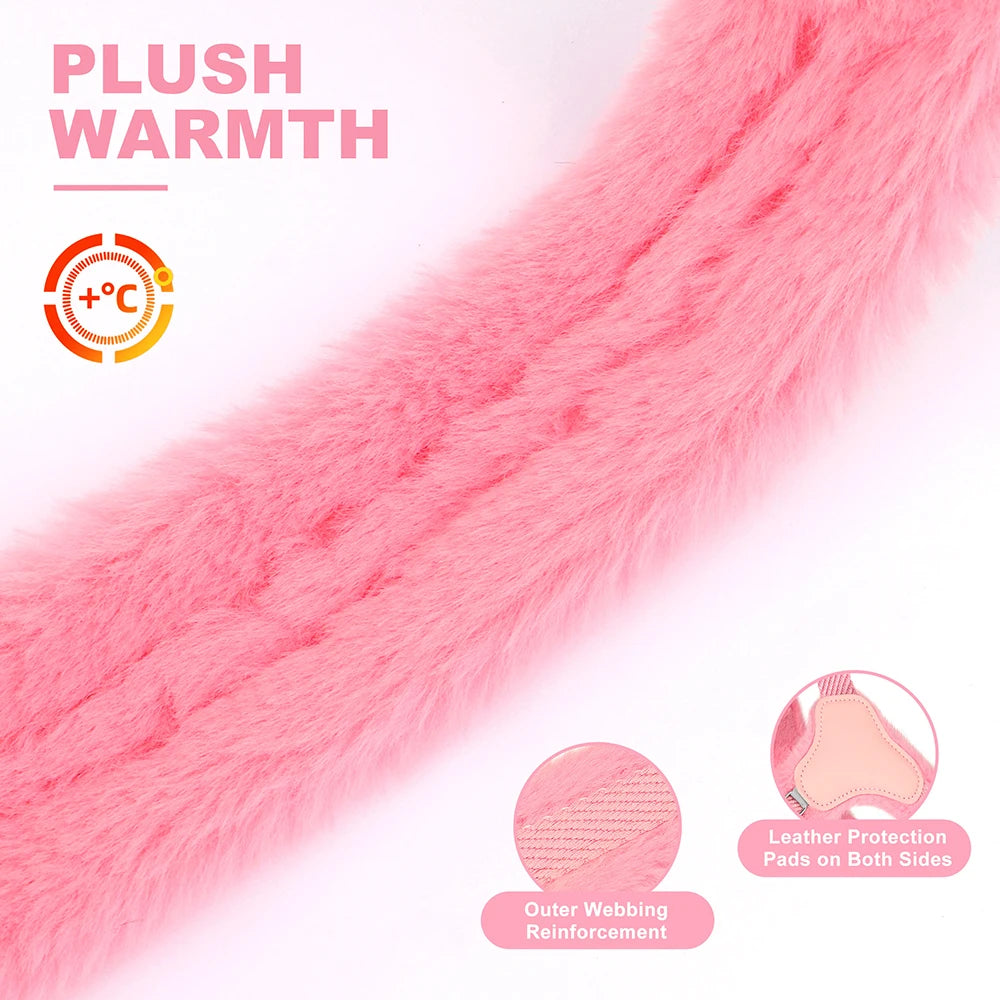 Warm Plush Padded Dog Harness Winter Dog Harnesses Vest Adjustable Pet Vests Soft For Small Medium Large Dogs Bulldog Pug Pink