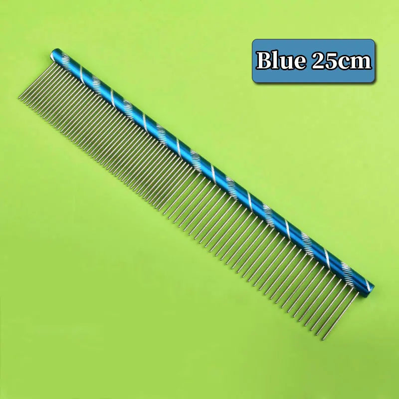 6 Colored Pet Dog Comb Straight Comb Cat Cleaning Brush 16/19/20/25cm Stainless Steel Lightweight Pets Cat Grooming Combs Dogs