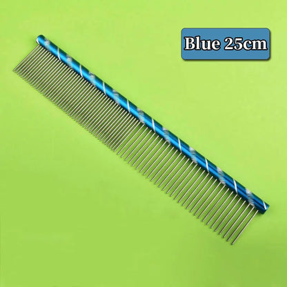 6 Colored Pet Dog Comb Straight Comb Cat Cleaning Brush 16/19/20/25cm Stainless Steel Lightweight Pets Cat Grooming Combs Dogs