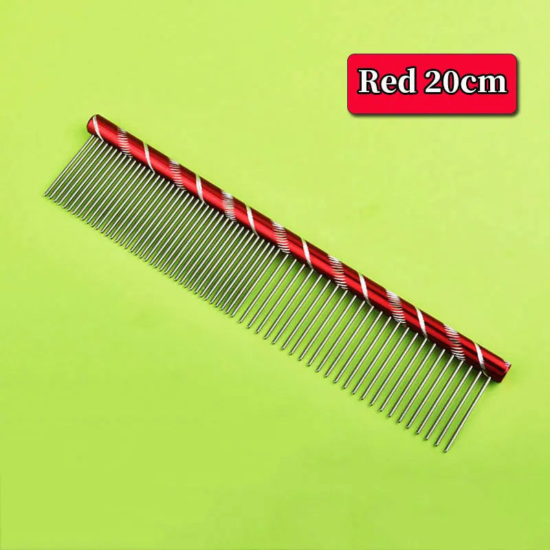 6 Colored Pet Dog Comb Straight Comb Cat Cleaning Brush 16/19/20/25cm Stainless Steel Lightweight Pets Cat Grooming Combs Dogs