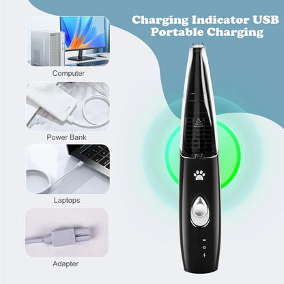 Pet Paw Trimmer for Dog Cat with Vacuum Suction Professional 2 Modes Cordless Electric Dog Grooming Clippers for Cats Paws Face