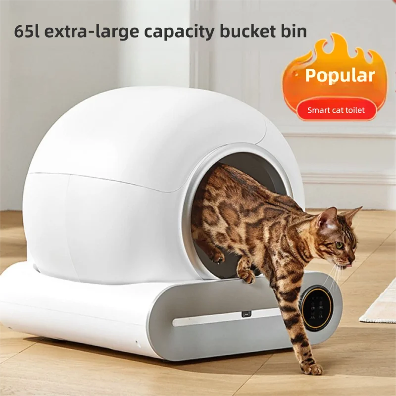 Smart Cat Litter Box, Automatic Self-Clean with APP Control, Large Enclosed Odor-Free Cat Toilet