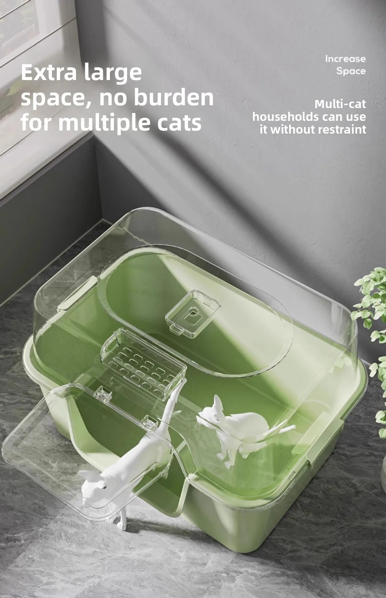 Large Size  Litter Box Full Enclosure Anti Odor Anti Splaing Cabinet  Toilet  Poop Pan Supplies Pet Care Accories