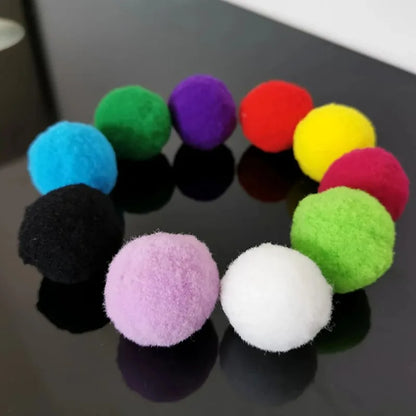 10pcs Plush Ball Cat Toys Colorful Cat Toys Creative Interactive Bouncy Ball Funny Indoor Kitten Balls Chew Toy Cat Supplies