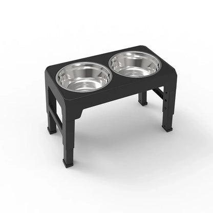 Dog Feeder Stand Elevated Adjustable, Stainless Steel Bowls Double, Raised Food Water Bowls for Small Medium Large Dogs