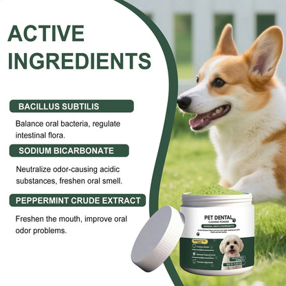 100g Dog Tooth Powder Freshen Breath Natural Plaque Tartar Remover Probiotic Teeth Cleaning Dental Care For Puppy Small Large