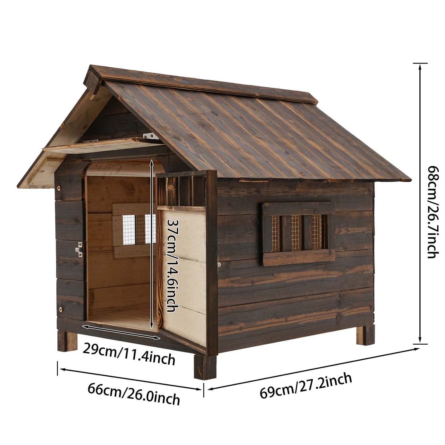 Dog House with Window and Door, Easy To Install, Water-Resistant Pet House for  Outdoor and Indoor Use Pet Stores  Gardens