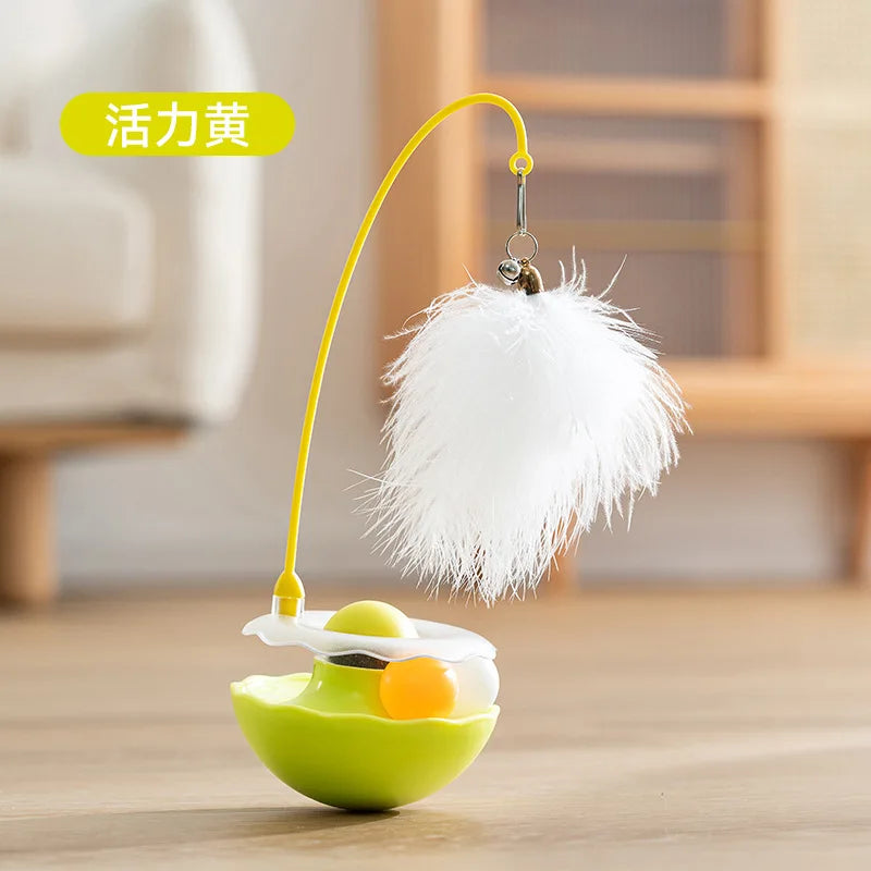 Premium Tumbler Cat Toy, Detachable Teaser Wand, Feather Bell, Catnip Ball, Pet Supplies, Plush Feather Toy