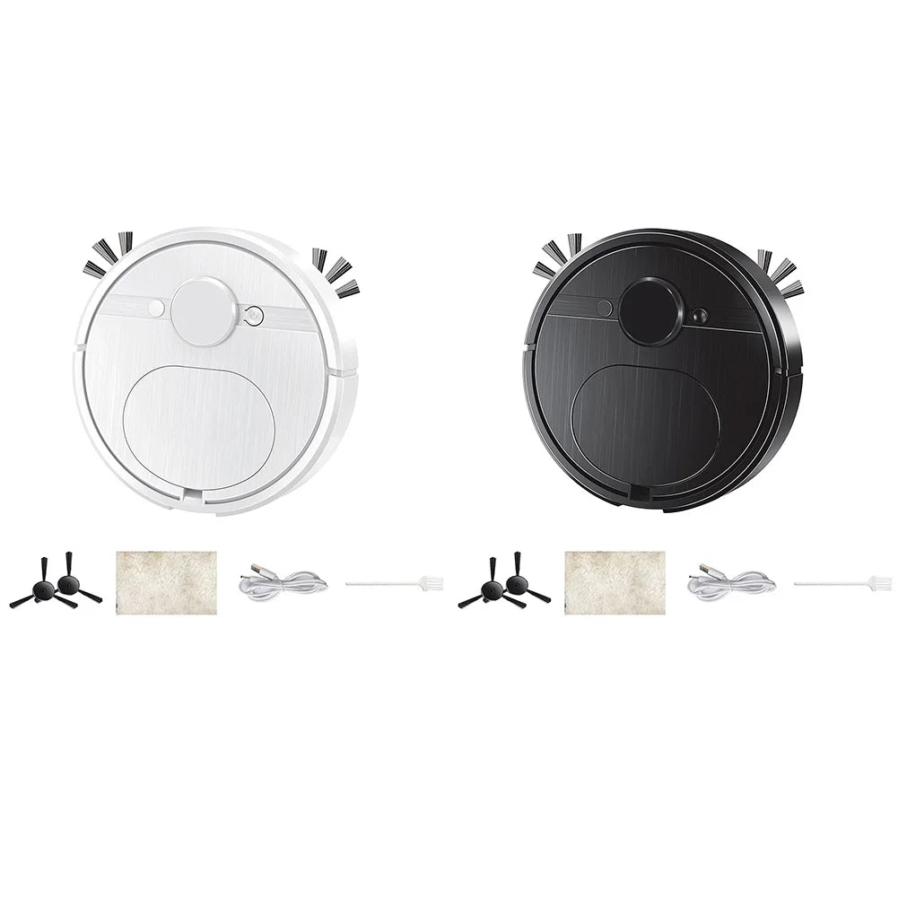 3 In 1 Smart Sweeping Robot with Brush & Mop Robot Vacuum Cleaner Rechargeable Strong Power Sweeping Machine for Home Cleaning