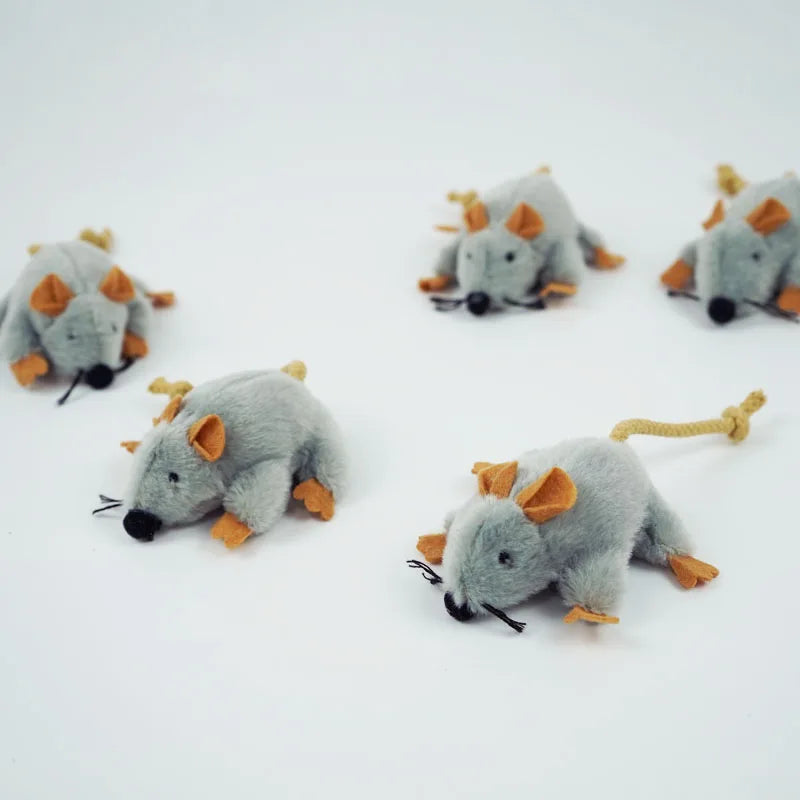 Interactive Cat Toys Plush Mice Playthings Gray Mouse Shape Kitten Toy for Indoor Cat Plush Mouse Cat Toys Cat Chew Toy
