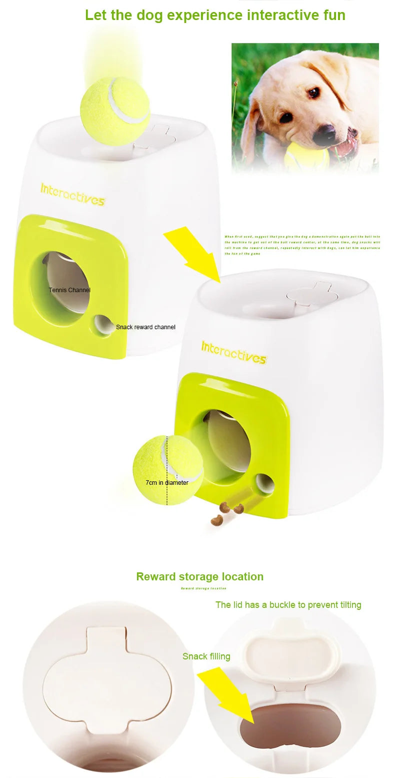 New Tennis Launcher Dog Automatic Toy Reward Machine Intelligent Feeder Throwing Machine Pet Ball Throwing Machine