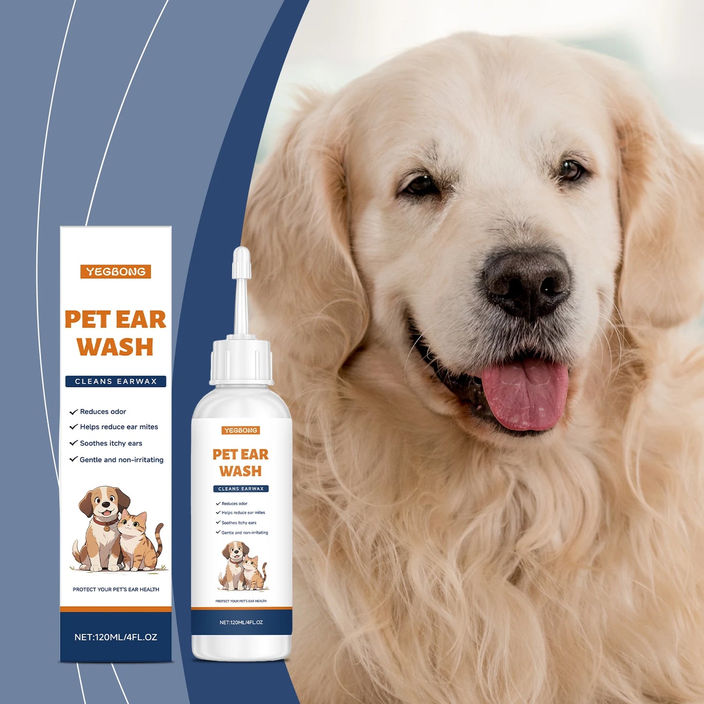 Pet Ear Cleaner Effectively Removing Earwax Reduce Ear Mites Alleviate Ear Odor Soothe Ear Itching Gentle Pet Ear Cleaning Agent