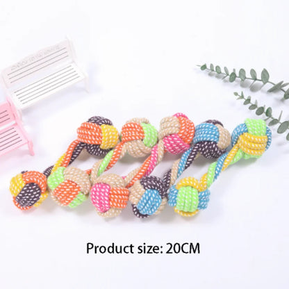 Mini Dog Toys Interactive Cotton Rope Chew Ball Toothbrush Puppy Toy for Teething Large Small Dogs Pet Accessories