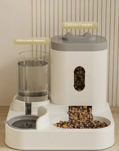 KJ Automatic Feeder Dog Cat Food Bowl with Water Fountain Large Capacity Pet Food Storage Dispenser Container Puppy Pet BB