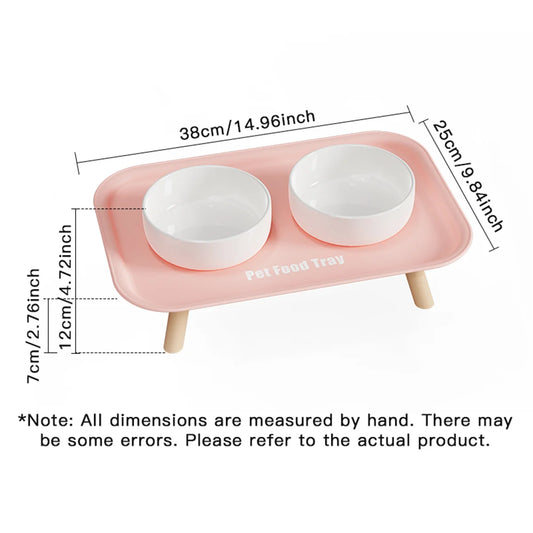 Pet Ceramic Bowl Double-Way Anti-Splash Anti-Flip Cat Dish Neck Protection Dog Bowl Water Bowl Prevent Spill Dog Feeder - Pet Suppie