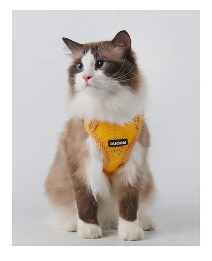 Escape Proof Cat Harness with Leash, Reflective Adjustable Mesh Vest for Cats and Kittens, Safe Outdoor Walking Training Harness