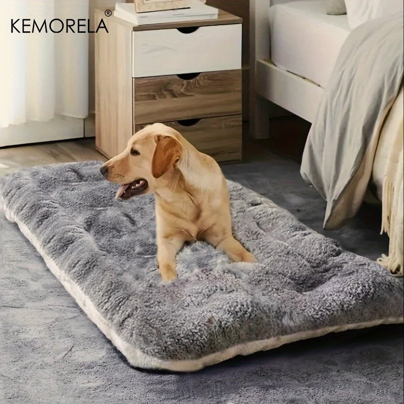 KEMORELA Extra Large Plush Dog Bed Sofa Thickened Super Soft Polyester Pet Mat Dog Crate Mat Bed For Small Medium Large Dog Bed