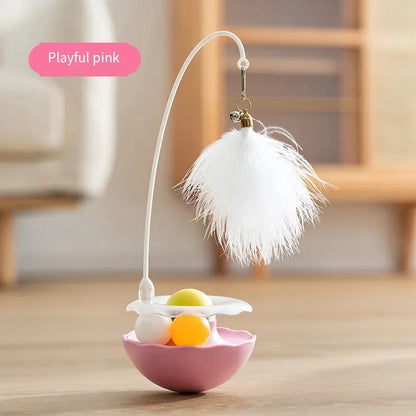 Premium Tumbler Cat Toy, Detachable Teaser Wand, Feather Bell, Catnip Ball, Pet Supplies, Plush Feather Toy