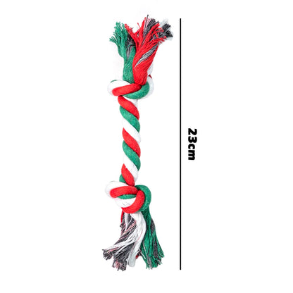 Interactive Cotton Rope Dog Toys for Small Large Dogs Tug of War Durable Bite Toy for Pet Pug Chihuahua Bichon Christmas Gift