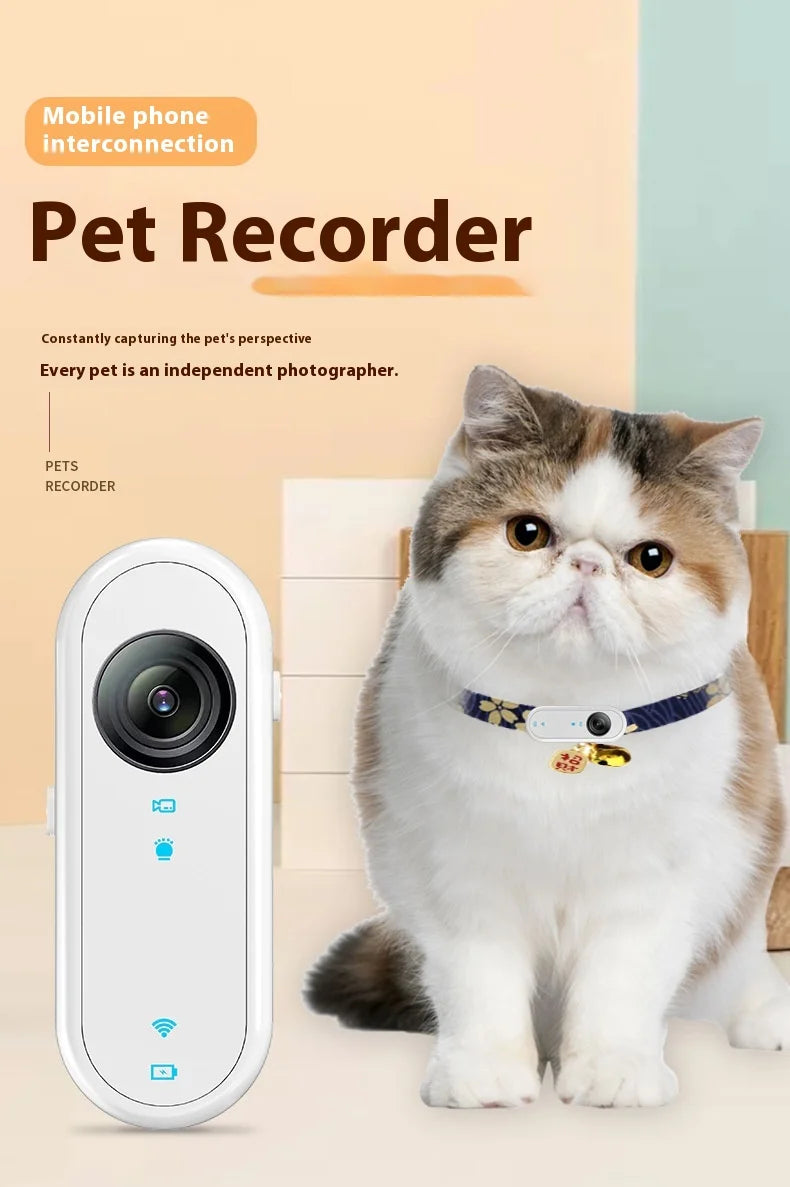 Waterproof Mini Body Camera for Dogs Cats, Outdoor Adventures Pet Camera Cam Smart Collar HD 1080P WiFi App with Video Recording