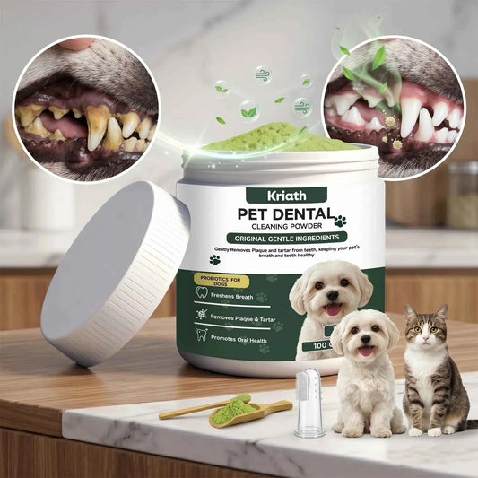 Natural Pet Dental Powder Cat Dog Breath Freshener Oral Health Care Clean Teeth Plaque Defense Enzyme Formula Pet Supplies