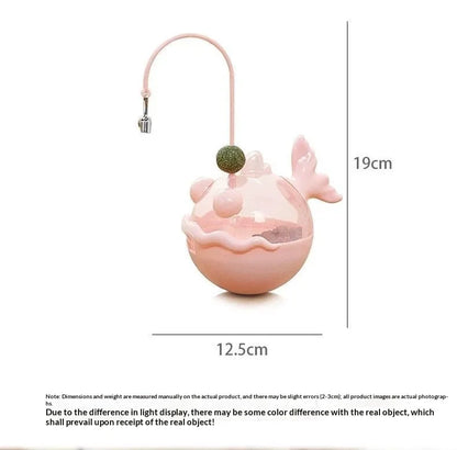 Cat Toys Wobble Treat Dispenser Feather Teaser Wand Catnip Balls Self Play Boredom Buster for Cats Pet Safe