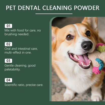 Natural Pet Dental Powder Cat Dog Breath Freshener Oral Health Care Clean Teeth Plaque Defense Enzyme Formula Pet Supplies