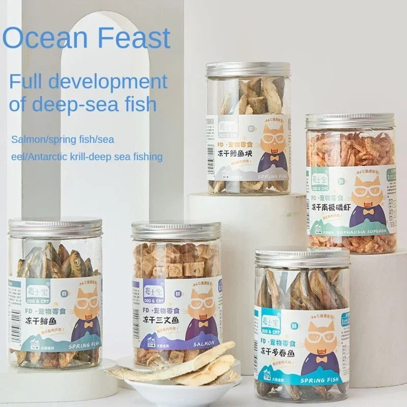 Pet Snacks canned freeze-dried chicken duck beef three texts cod quail eggs yellow eggs cats and dogs freeze-dried