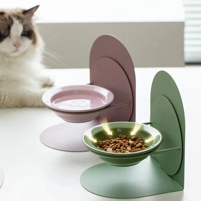 Detachable Pet Cat and Dog Bowl Protects Cervical Vertebrae Against Upset Height Adjustable Pet Ceramic Bowl