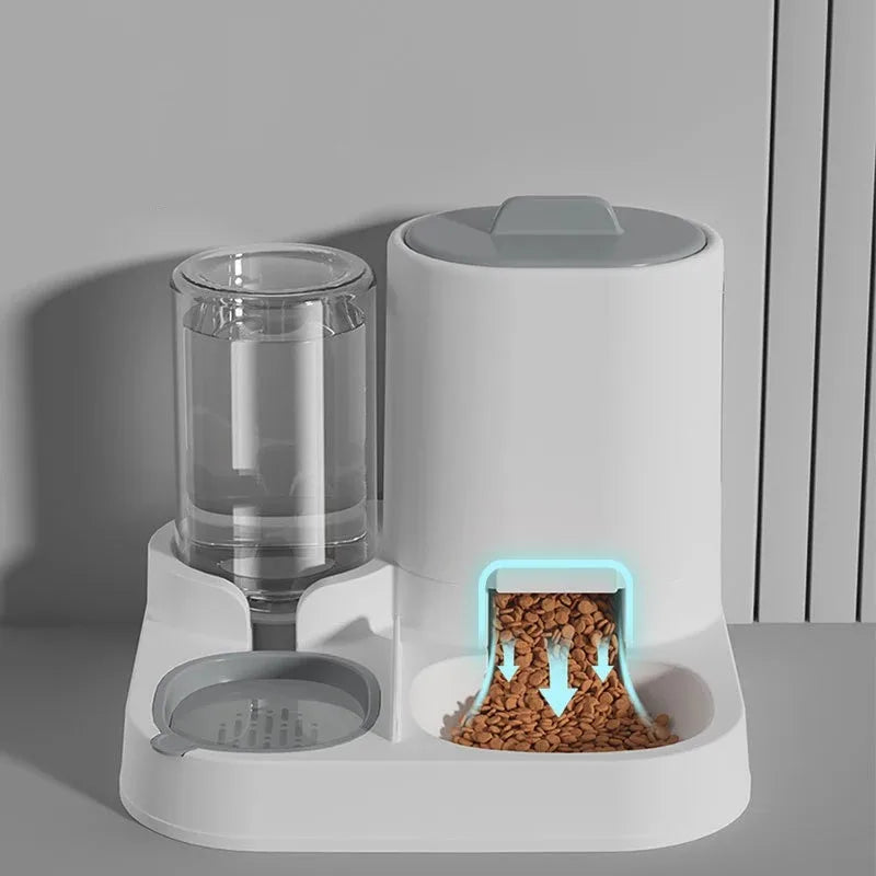 Portable Automatic Pet Feeder 2 In 1 Convenient Pet Supplies Waterer Food Container Removable Large Capacity Treat Dispenser C