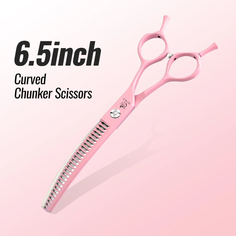 Fenice Dog Beauty Scissors Colorful 6.5/7/7.5 inch JP440C Professional Dog Grooming Scissors Curved Thinner Chunker Shears Tools