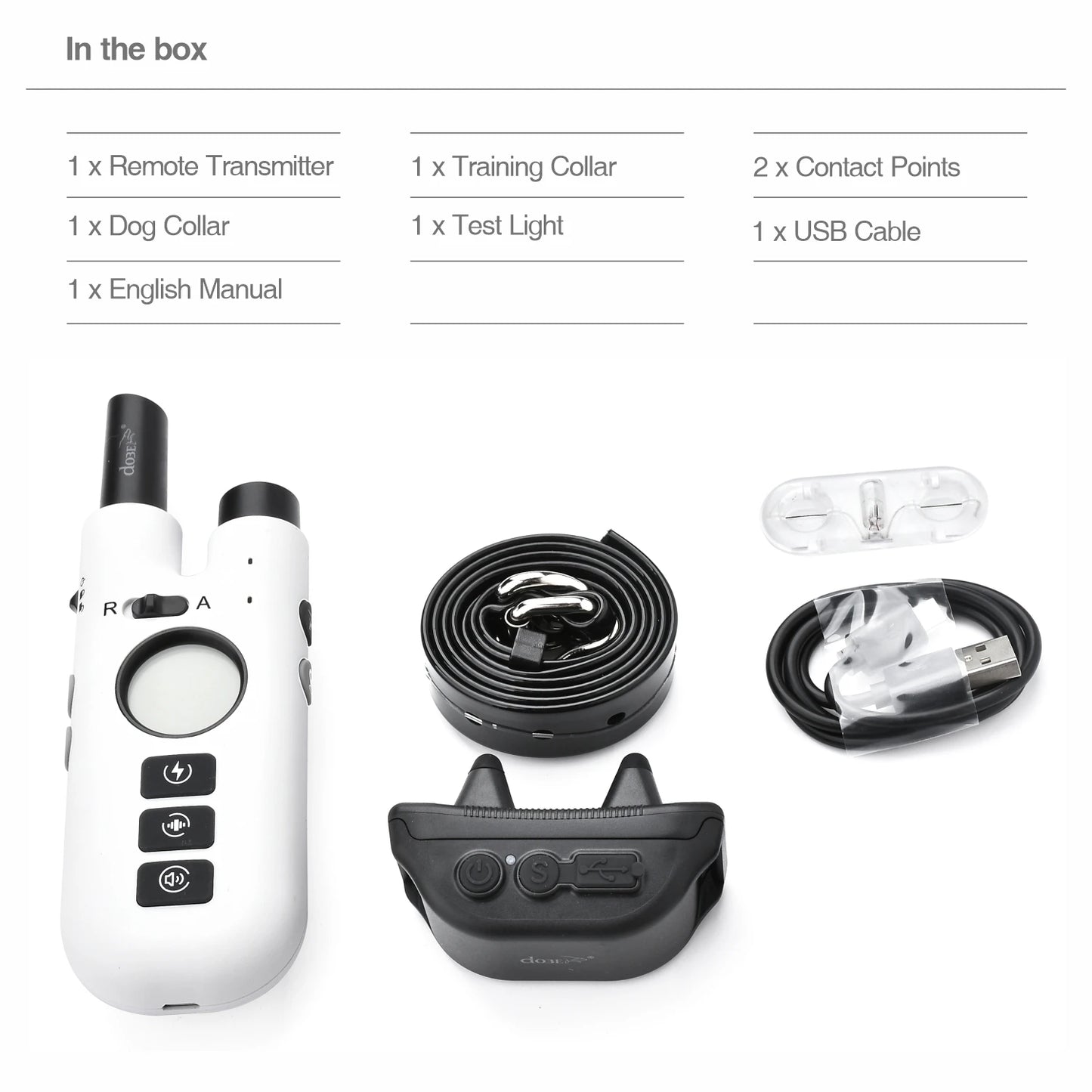 Dog Training Bark Collar 2 in 1 No Bark Control Collar 800M Rechargeable Dog Electric Collar Remote Waterproof Dog Pet Product