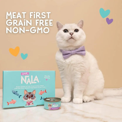 Natural Adult Cat Wet Food Variety Pack - Salmon, Tuna, Chicken - Grain Free, Non-GMO with Omega 3 & Vitamins - 12 Pack