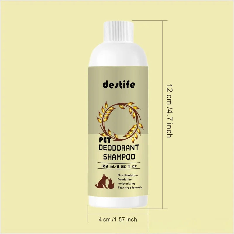 New Cat Dog Shampoo Bath Body Wash Conditioner 3-in-1 Oatmeal Flavour Leave Scent Fragrance Deodorizing Pet Cleaning Products