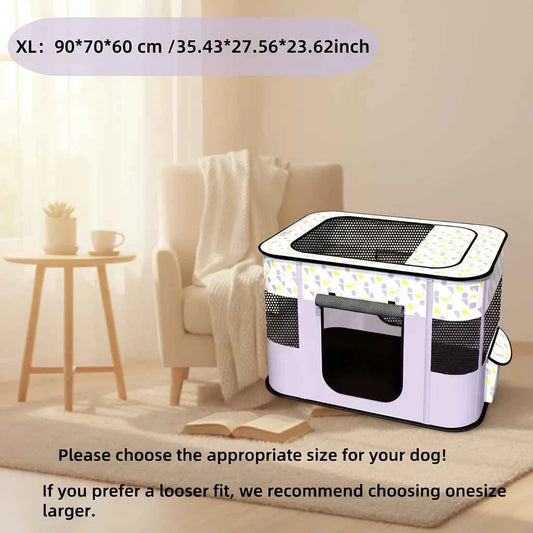 Fashionable Foldable Rectangular Pet Cage (M/XL) for Dogs & Cats, Pet House & Playpen, Portable Tent Fence for Puppies & Kittens