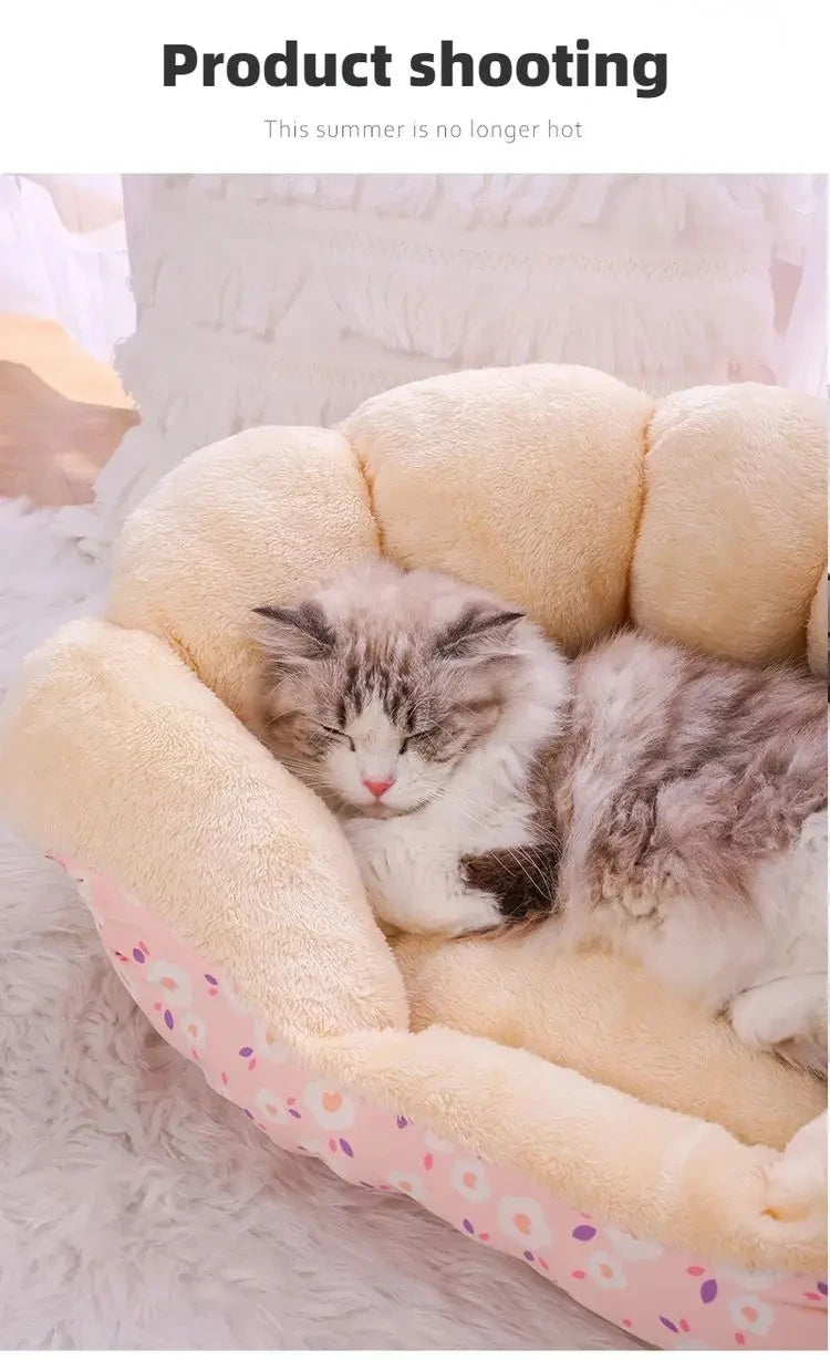 Cute Warm Cat Bed Nest Small Dog Kennel Winter Thick House Pet Puppy Sleeping Bag Super Soft Plush Cat Sleeping Bed Pet Cushion