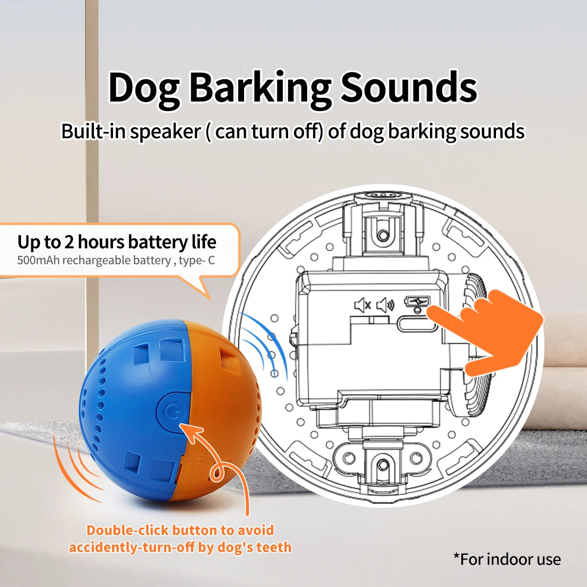 Rechargeable Interactive Dog Toy Motion Activated Vibrating Bouncing Jump Ball Bit Resistant Squeaky Wiggle Plush Toy