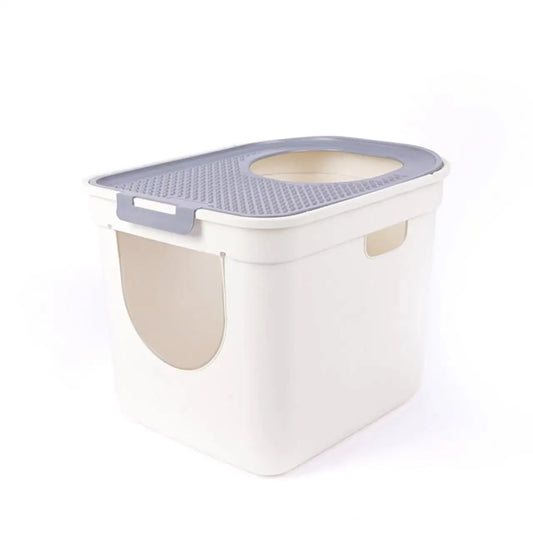 Large Enclosed Cat Litter Box Top Entry Anti Splash Single Extra Big Pet Toilet