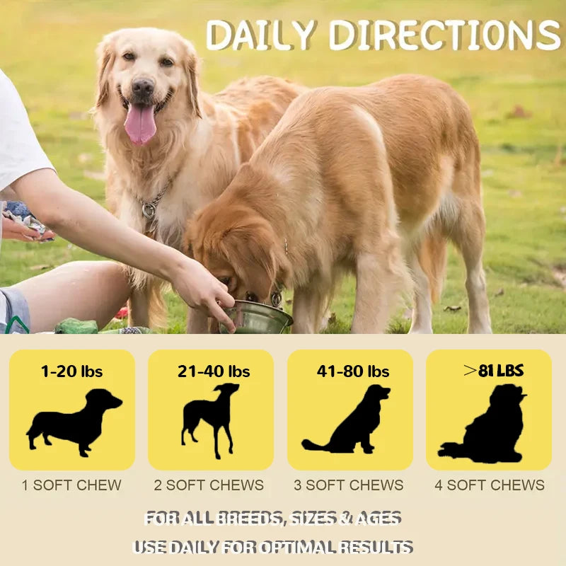 14-in-1 Dog Multivitamin Supplement with Glucosamine & Probiotics - Hip & Joint Support, Digestive Health, Immune Support, Heart